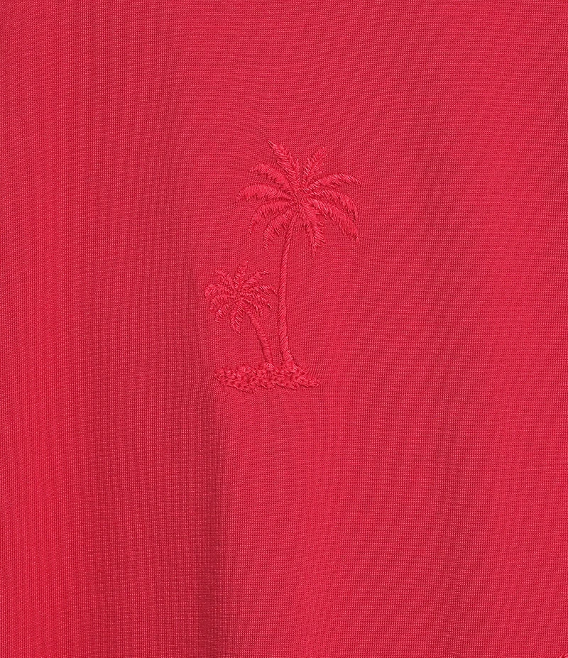 Caribbean Palm Tree Embroidery Short Sleeve T-Shirt