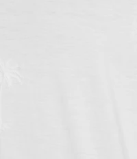 Caribbean Palm Tree Embroidery Short Sleeve T-Shirt