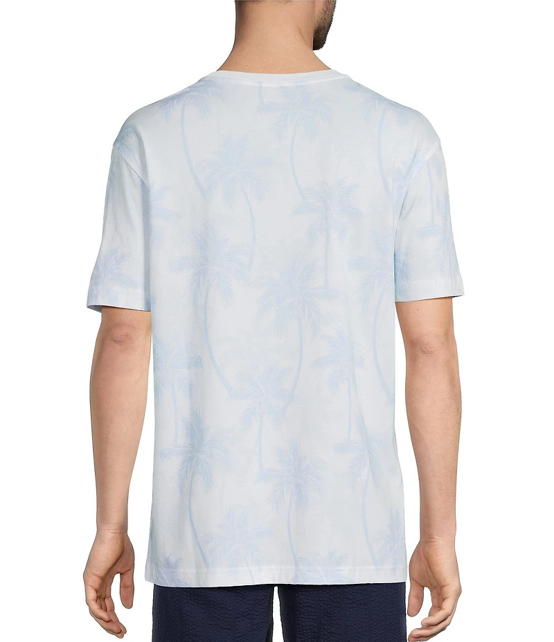 Caribbean Palm Tree Print Short Sleeve T-Shirt