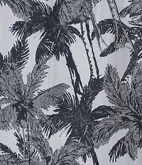 Caribbean Palm Tree Print Short Sleeve Woven Camp Shirt