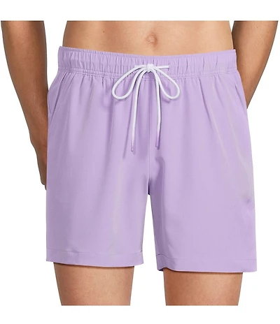 Caribbean Palmsway 6#double; Solid Swim Trunks