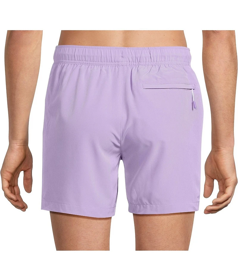 Caribbean Palmsway 6#double; Solid Swim Trunks