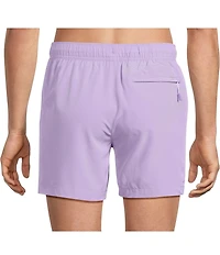 Caribbean Palmsway 6#double; Solid Swim Trunks