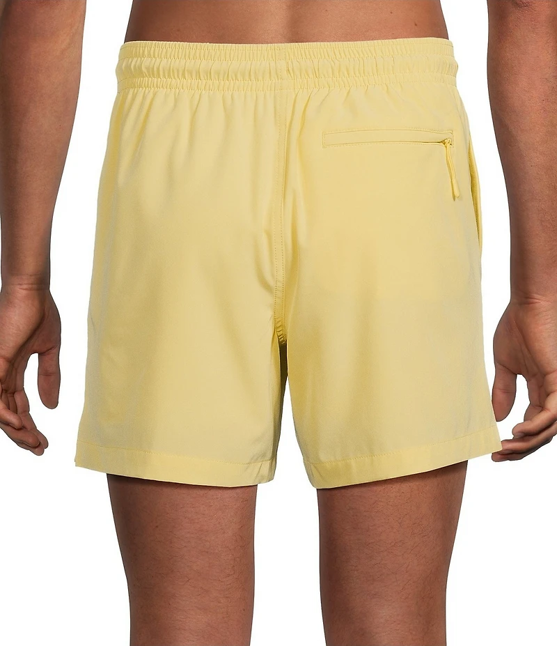 Caribbean Palmsway 6#double; Solid Swim Trunks