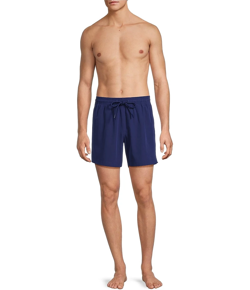 Caribbean Palmsway 6#double; Solid Swim Trunks