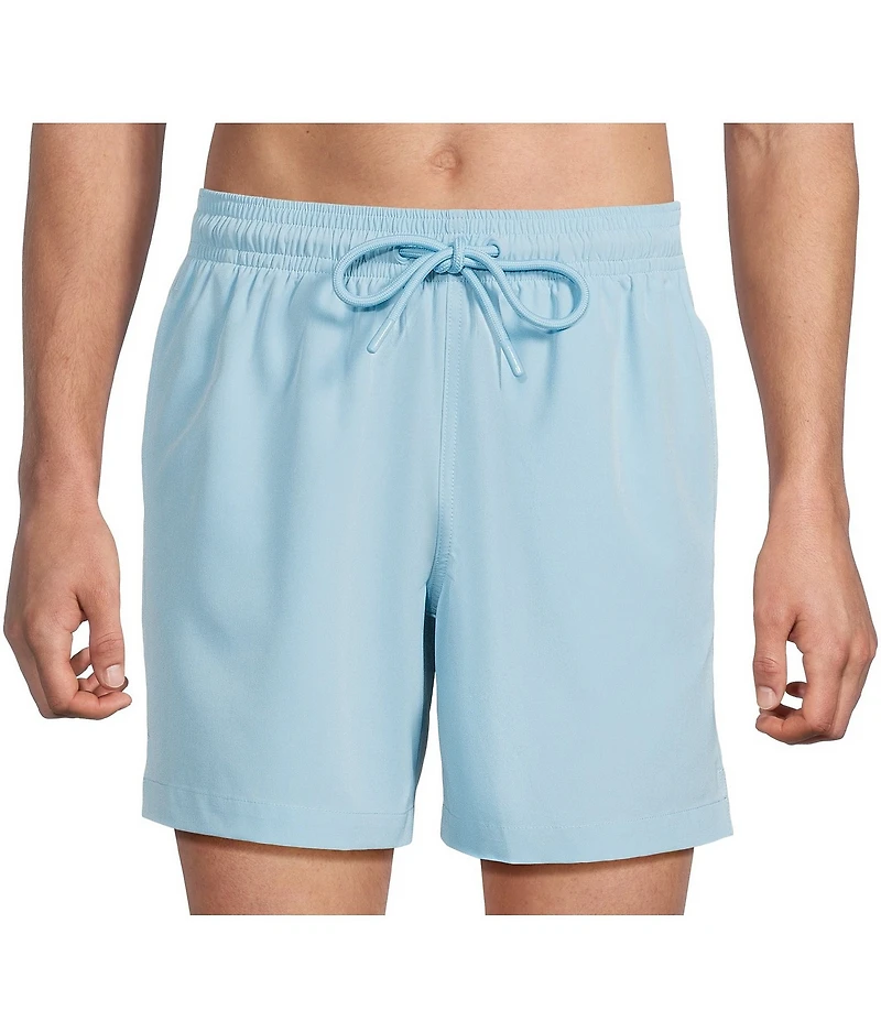 Caribbean Palmsway 6#double; Solid Swim Trunks