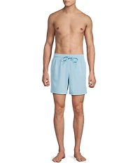 Caribbean Palmsway 6#double; Solid Swim Trunks