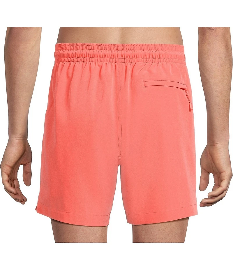 Caribbean Palmsway 6#double; Solid Swim Trunks