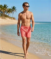 Caribbean Palmsway 6#double; Solid Swim Trunks