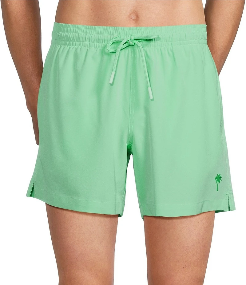 Caribbean Palmsway 6#double; Solid Swim Trunks