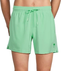 Caribbean Palmsway 6#double; Solid Swim Trunks