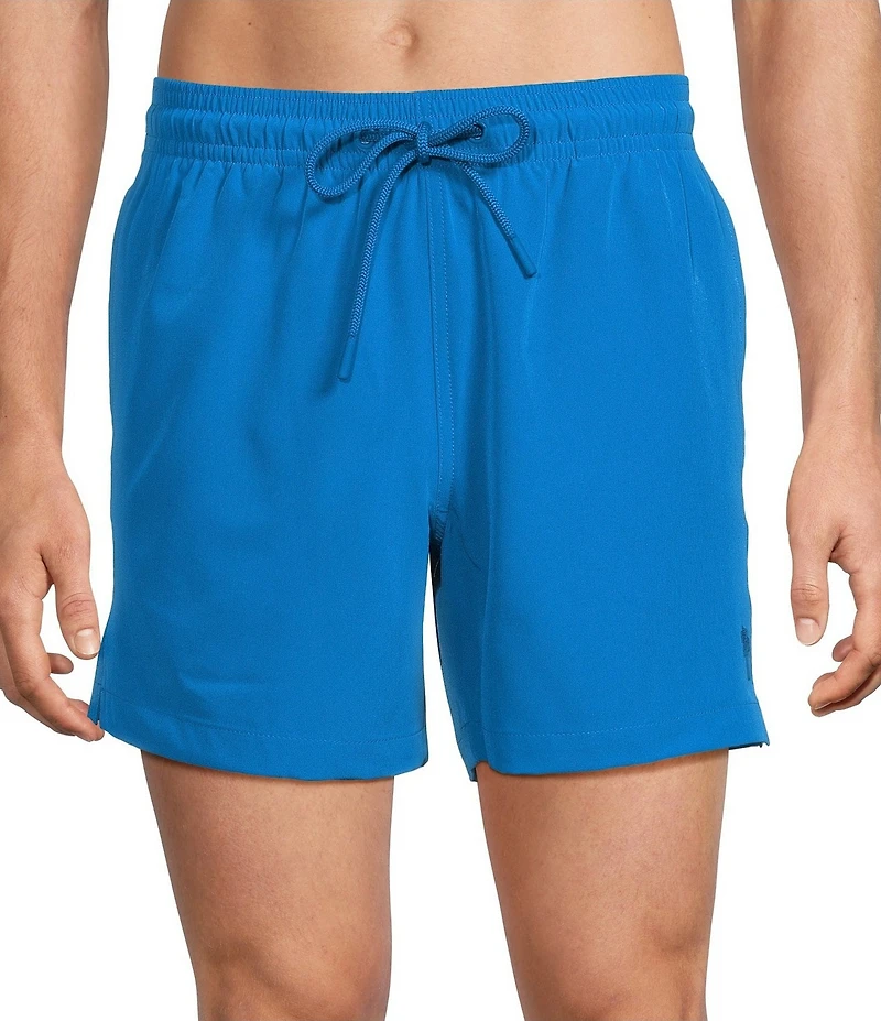 Caribbean Palmsway 6#double; Solid Swim Trunks