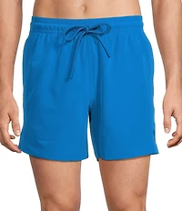 Caribbean Palmsway 6#double; Solid Swim Trunks