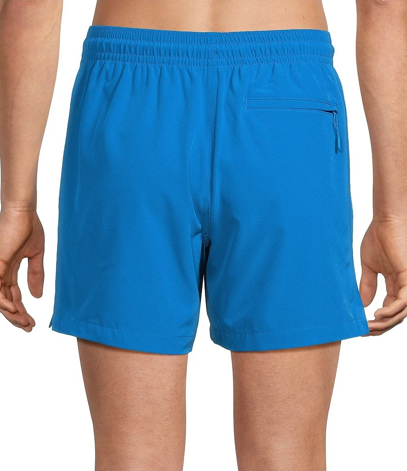 Caribbean Palmsway 6#double; Solid Swim Trunks