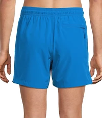 Caribbean Palmsway 6#double; Solid Swim Trunks