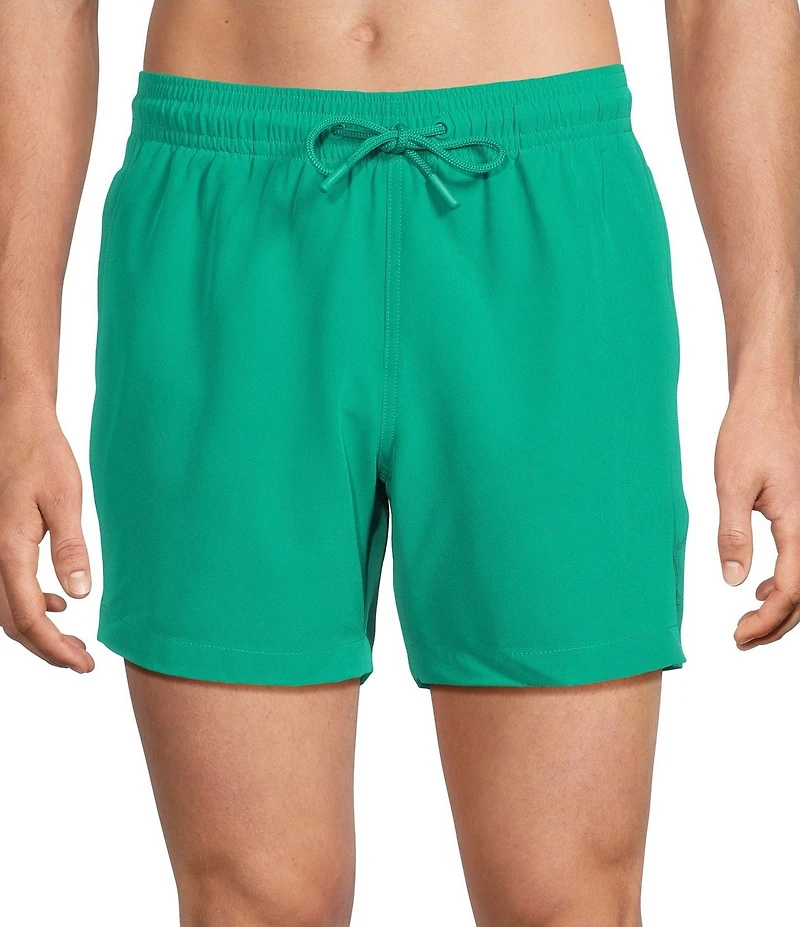 Caribbean Palmsway 6#double; Solid Swim Trunks