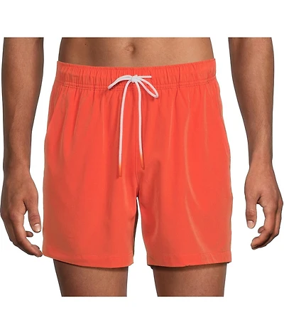 Caribbean Palmsway 6#double; Solid Swim Trunks
