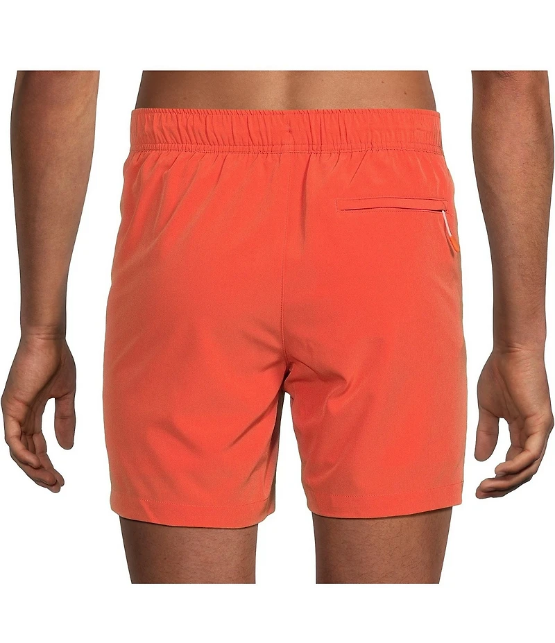 Caribbean Palmsway 6#double; Solid Swim Trunks