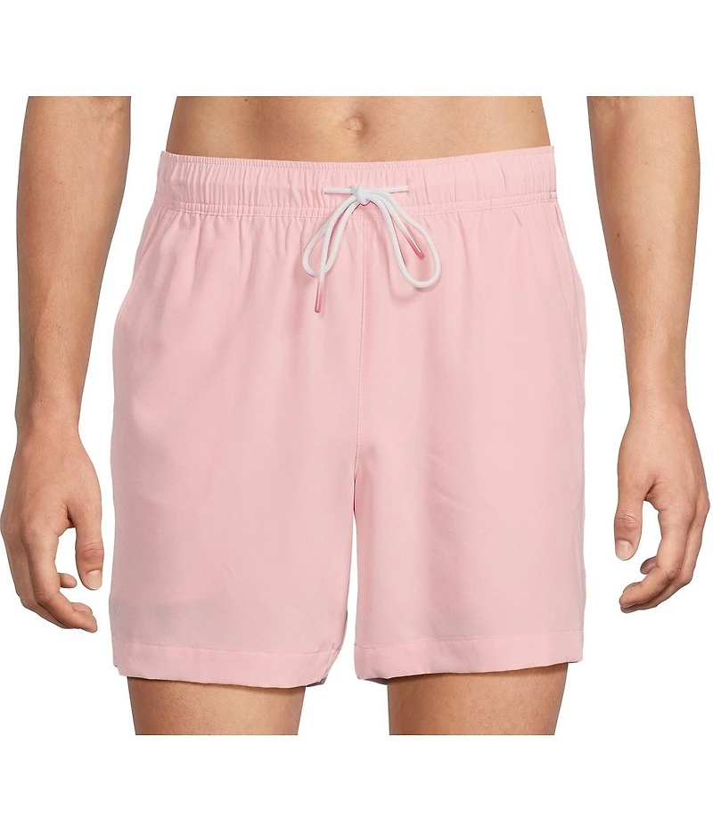 Caribbean Palmsway 6#double; Solid Swim Trunks