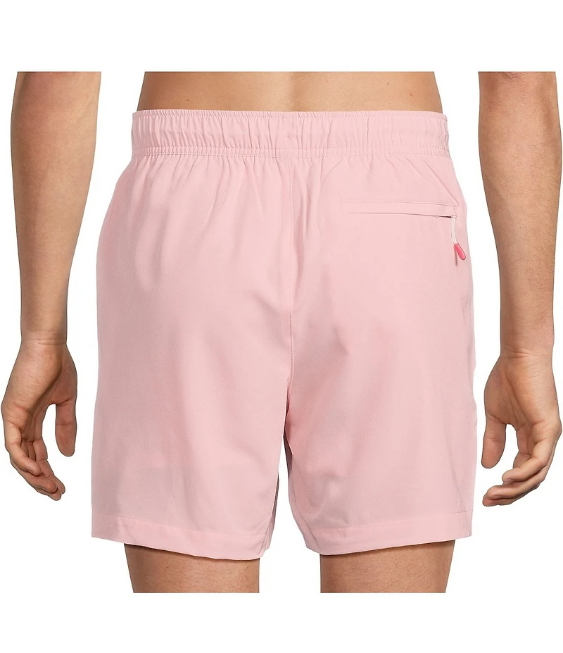 Caribbean Palmsway 6#double; Solid Swim Trunks