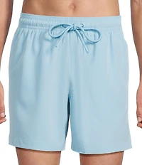 Caribbean Palmsway 6#double; Solid Swim Trunks