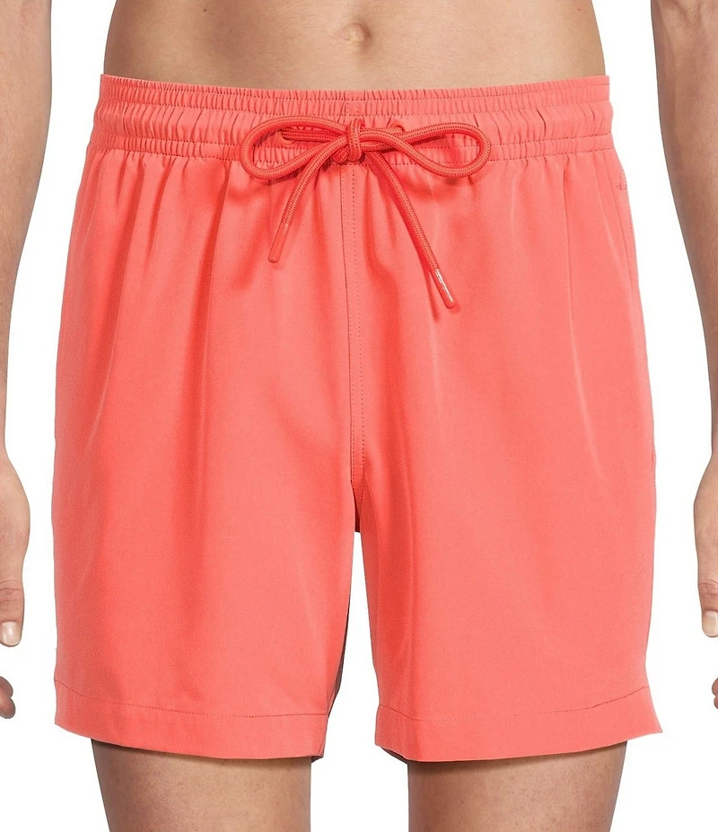 Caribbean Palmsway 6#double; Solid Swim Trunks