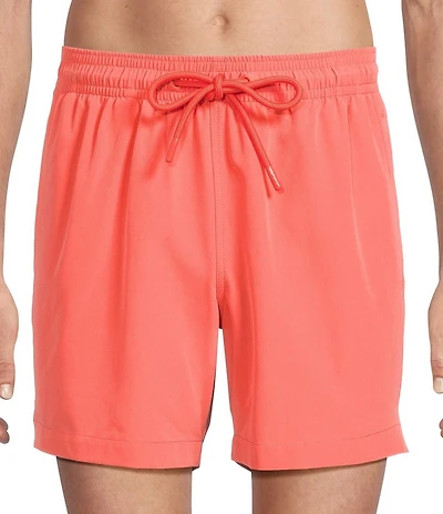 Caribbean Palmsway 6#double; Solid Swim Trunks