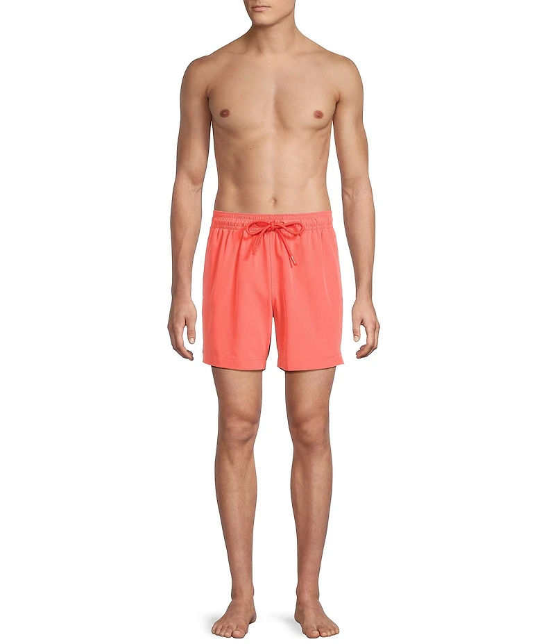 Caribbean Palmsway 6#double; Solid Swim Trunks