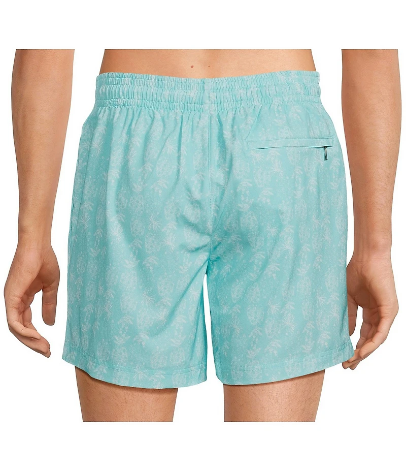 Caribbean Pineapple Texture 6#double; Swim Trunks