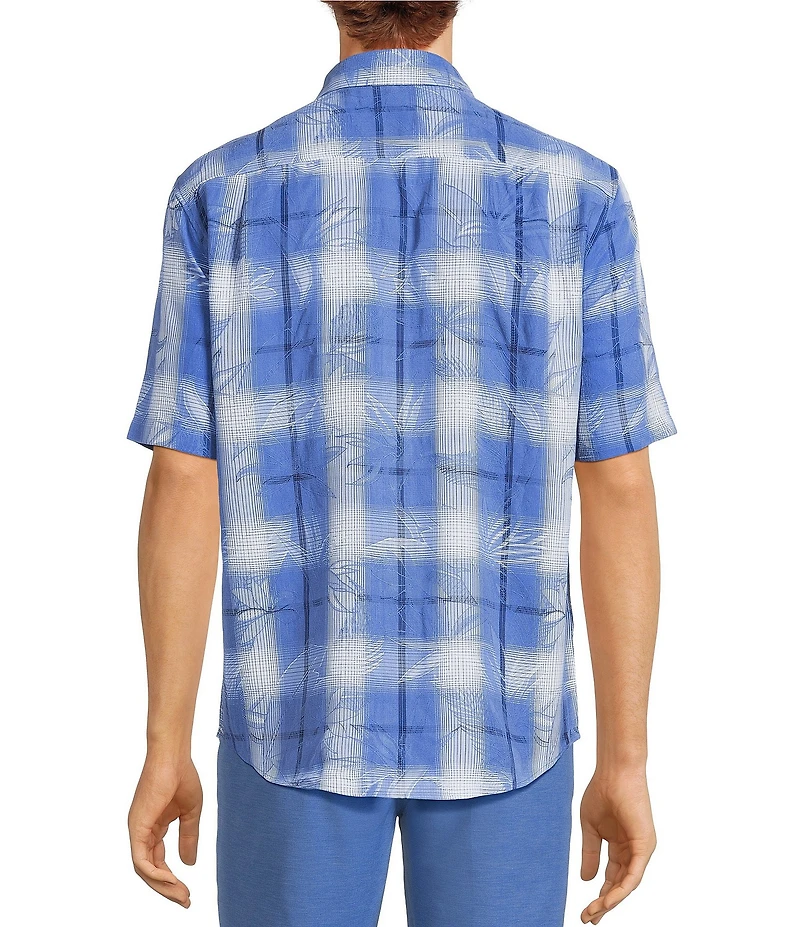 Caribbean Plaid Textured Short Sleeve Woven Shirt
