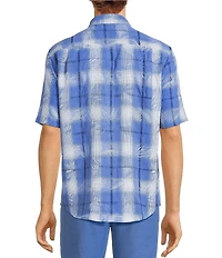 Caribbean Plaid Textured Short Sleeve Woven Shirt
