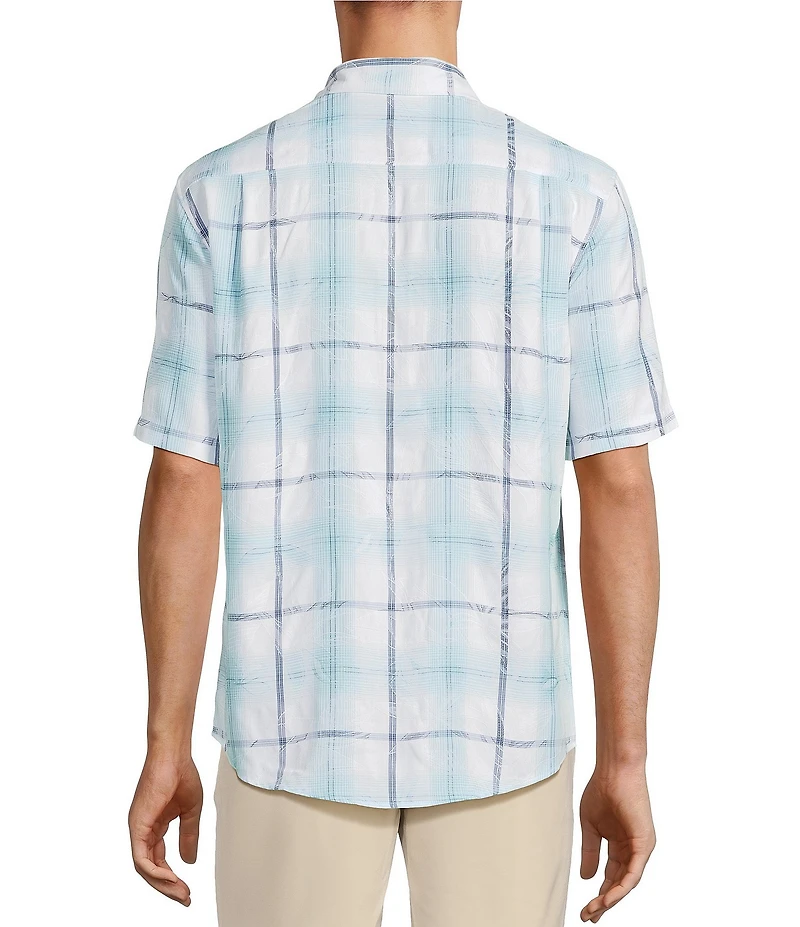 Caribbean Plaid Textured Short Sleeve Woven Shirt