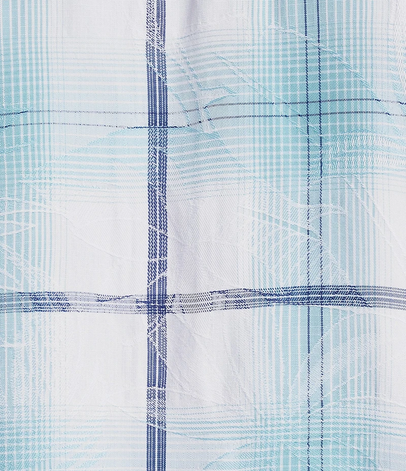 Caribbean Plaid Textured Short Sleeve Woven Shirt