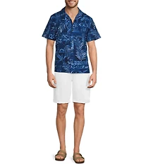 Caribbean Postcard Tropical Palm Cabana Camp Shirt