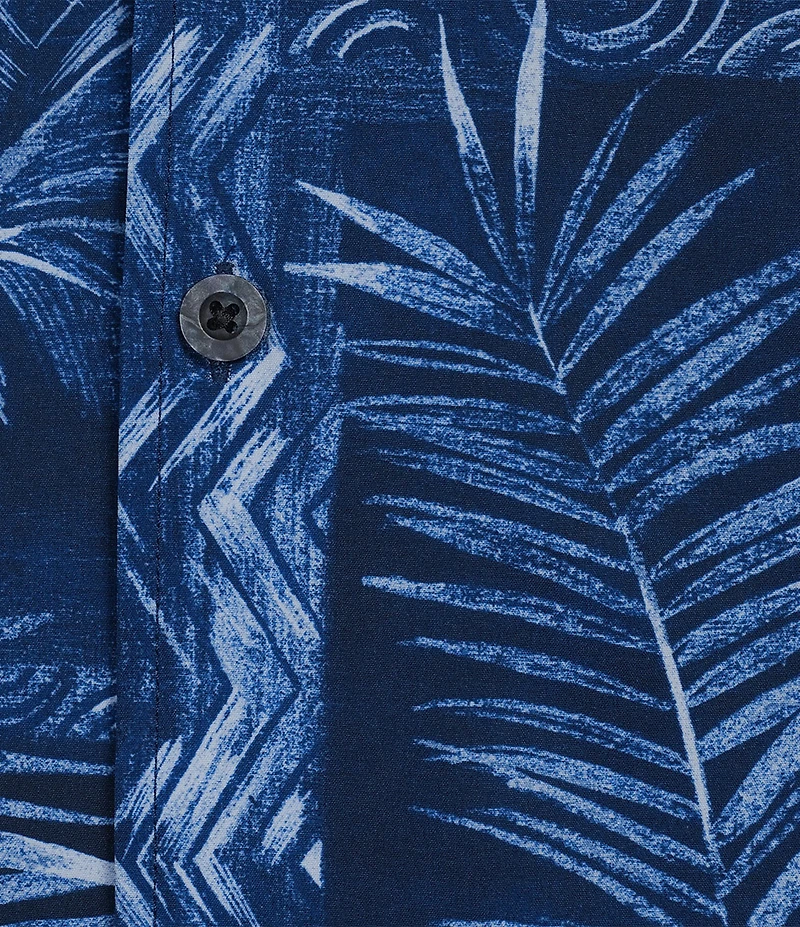 Caribbean Postcard Tropical Palm Cabana Camp Shirt