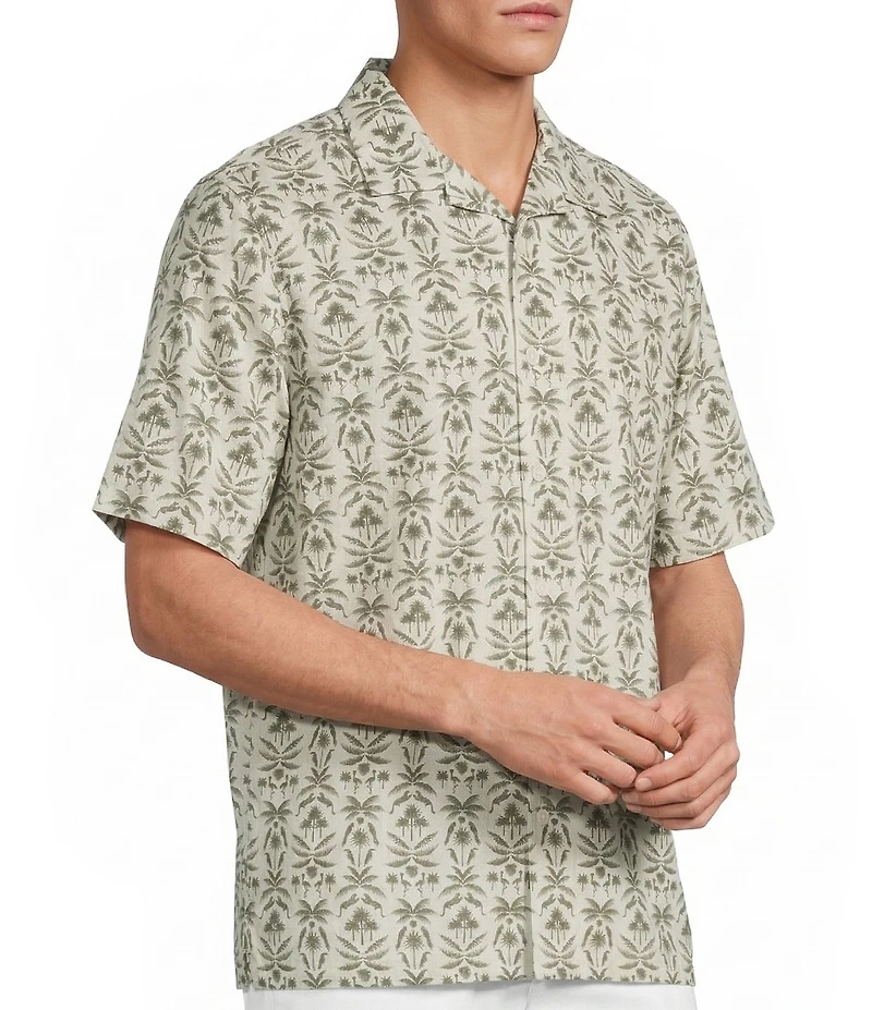 Caribbean Printed Short Sleeve Woven Camp Shirt