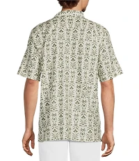 Caribbean Printed Short Sleeve Woven Camp Shirt