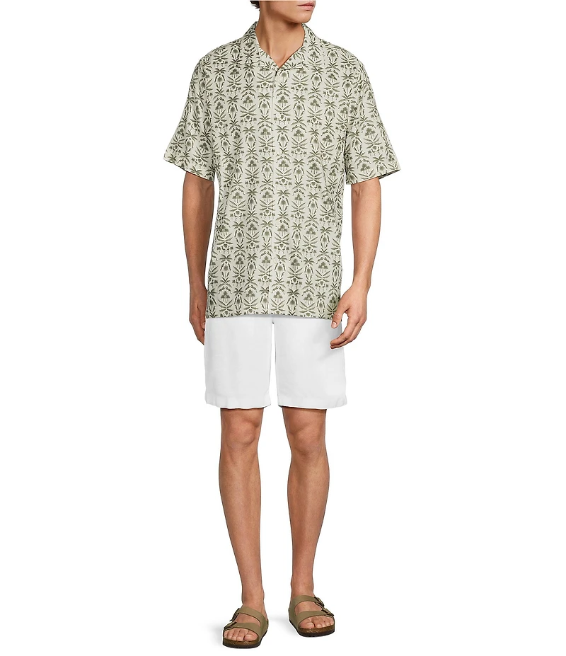 Caribbean Printed Short Sleeve Woven Camp Shirt
