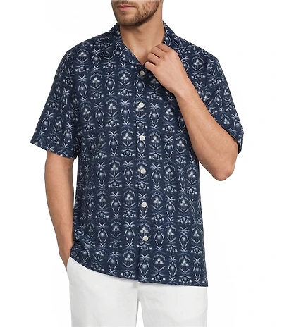 Caribbean Printed Short Sleeve Woven Camp Shirt