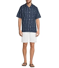 Caribbean Printed Short Sleeve Woven Camp Shirt