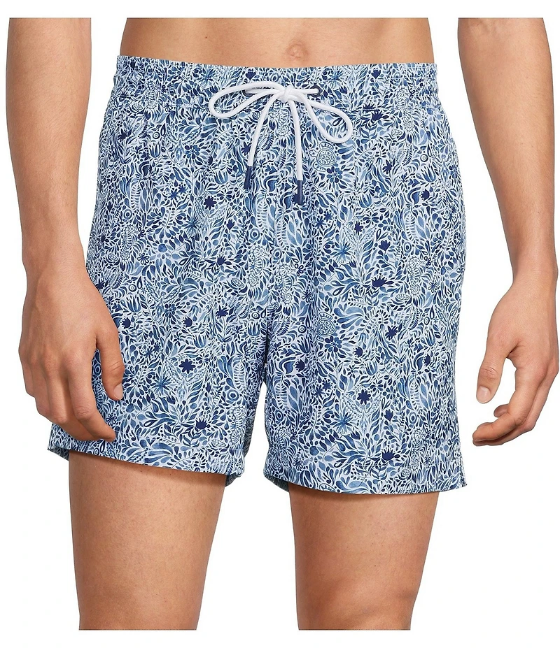 Caribbean Sea Creatures 6#double; Cabana Swim Trunks