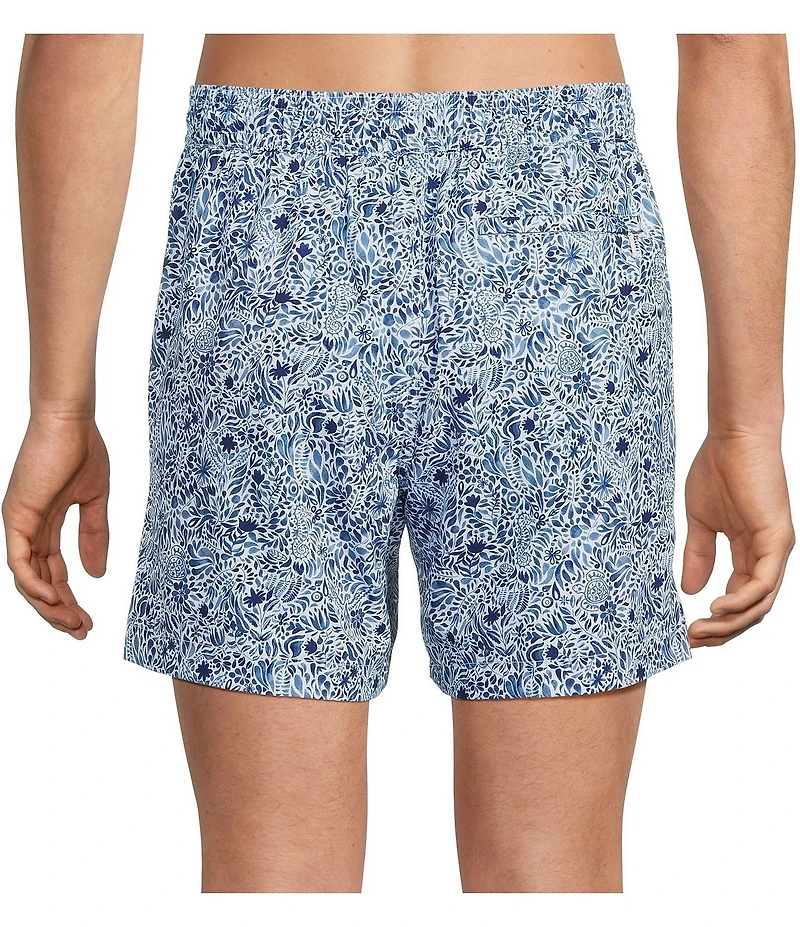 Caribbean Sea Creatures 6#double; Cabana Swim Trunks