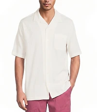 Caribbean Seersucker Short Sleeve Woven Camp Shirt