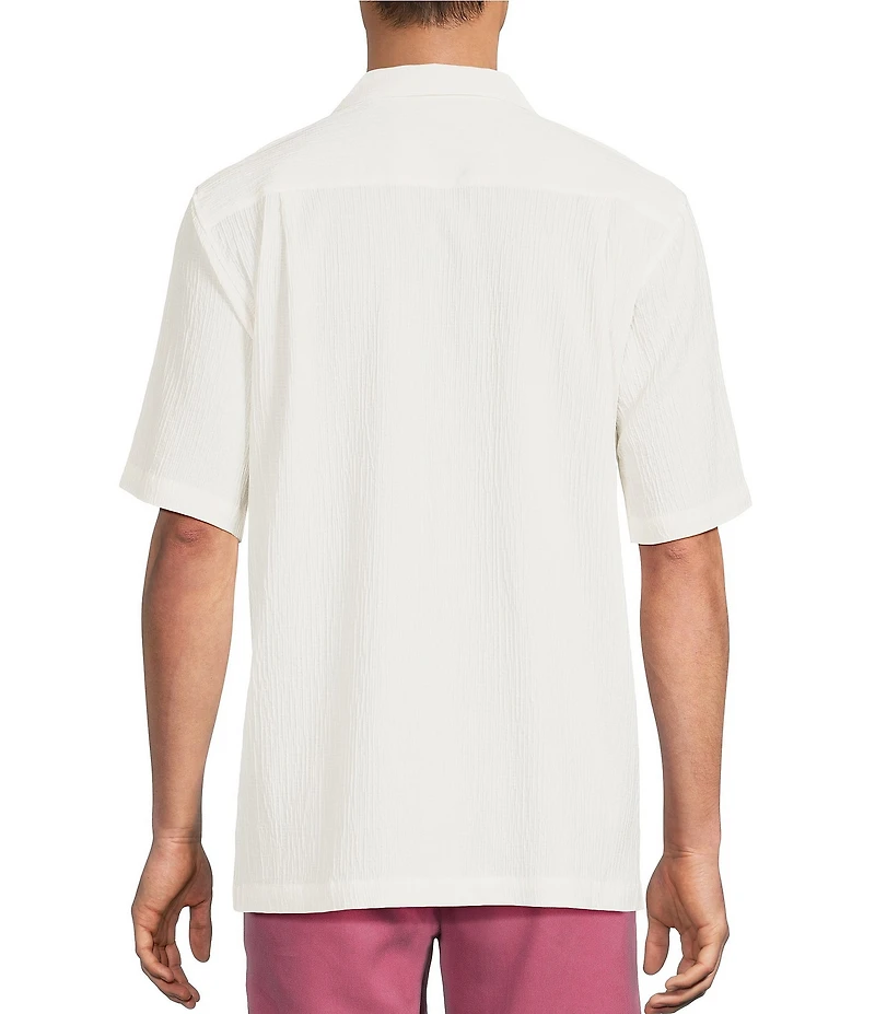 Caribbean Seersucker Short Sleeve Woven Camp Shirt