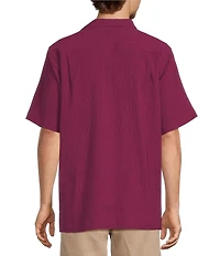 Caribbean Seersucker Short Sleeve Woven Camp Shirt