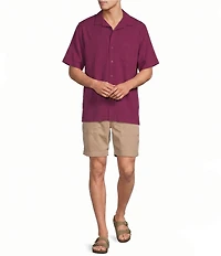 Caribbean Seersucker Short Sleeve Woven Camp Shirt