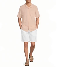 Caribbean Seersucker Short Sleeve Woven Camp Shirt