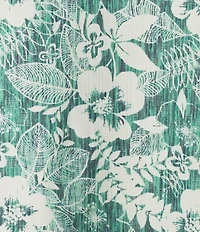 Caribbean Shadow Topical Floral Print Short Sleeve Woven Camp Shirt