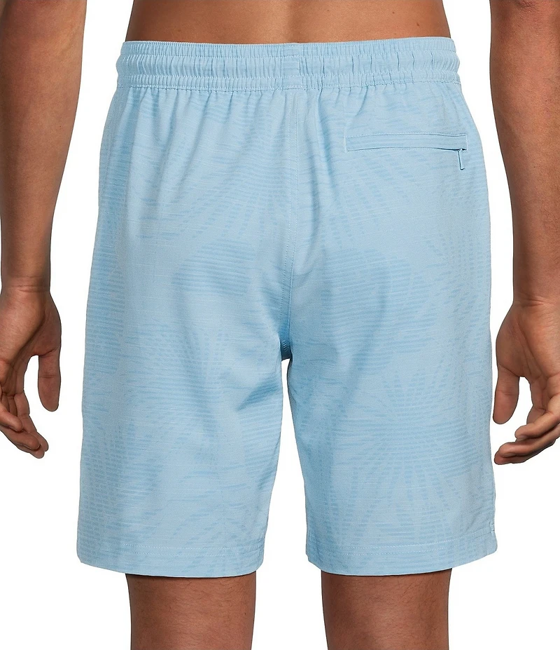 Caribbean Shadow Palm Print 8#double; Inseam Swim Trunks
