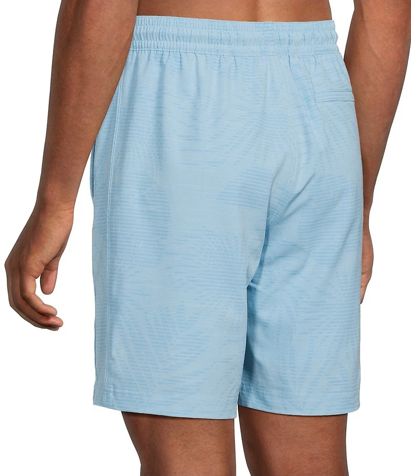 Caribbean Shadow Palm Print 8#double; Inseam Swim Trunks